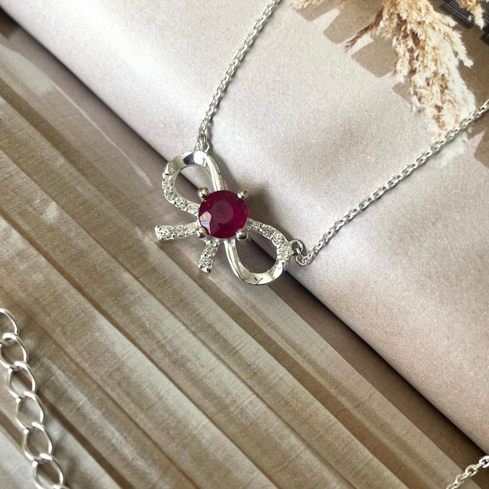 Ruby Necklace in 925 Sterling silver! “Royal Delicacies”